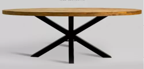 By Kohler Einzigartig und handgefertigt  Esstisch Baywood 220x100x76cm Ovales Kreuzbein (202421)