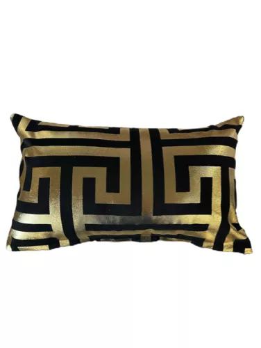 By Kohler Einzigartig und handgefertigt  Kissen Griechisch Schwarz/Gold 30x50cm (202431)