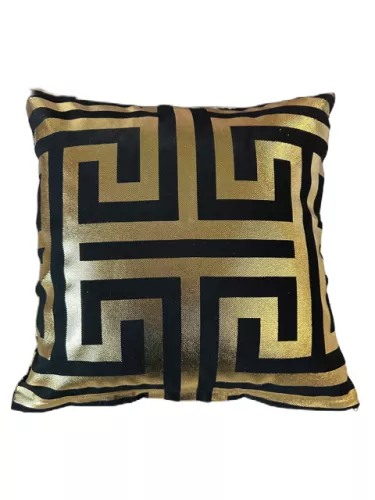 By Kohler Einzigartig und handgefertigt  Kissen Griechisch Schwarz/Gold 45x45cm (202432)