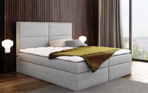 By Kohler Einzigartig und handgefertigt  Großes Bett 180x200 mit Matratzenauflage - Stoff Hopper Khaki 51 LTX (202543)