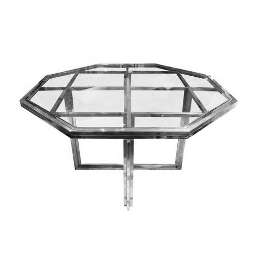 By Kohler Einzigartig und handgefertigt  Dining Table Cordele 120x120x78cm with Clear Glass (115444)