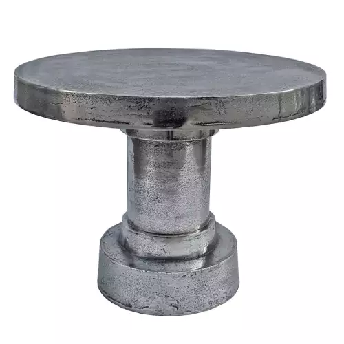 By Kohler Einzigartig und handgefertigt  Tisch Sofia rund roh silber 63x63x46cm (115674)