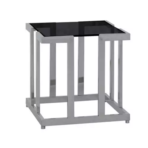 By Kohler Einzigartig und handgefertigt  Side Table Weber 60x60x55cm With Black Glass (105258)