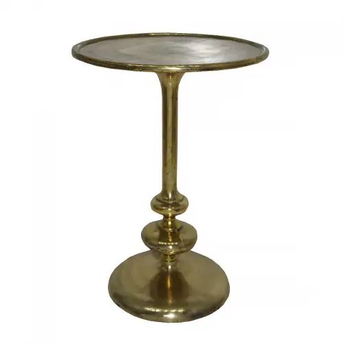By Kohler Einzigartig und handgefertigt  Kleiner Tisch Kinsley Gold rund Rohmetall (109861)