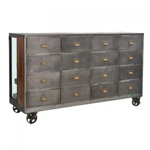 By Kohler Einzigartig und handgefertigt  Glass Drawer Cabinet Santiago 178x55x247cm (107490)