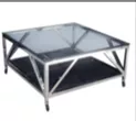 By Kohler Einzigartig und handgefertigt  Salon Table 100x100x50cm Black Glass (109808)