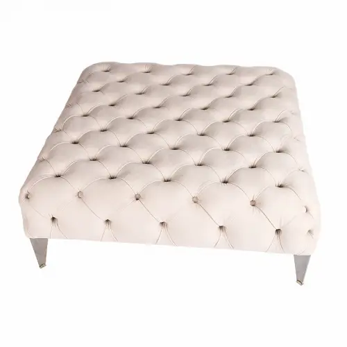 By Kohler Einzigartig und handgefertigt  Neu Scala Hocker 100x100x40cm weiß/creme (114461)