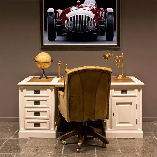 By Kohler Einzigartig und handgefertigt  Birmingham Bürostuhl im klassischen Look mit Chesterfield-Nähten (200191)