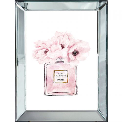 By Kohler Einzigartig und handgefertigt  Rahmen Parfum Rosa Blumen 40x4.5x50cm Perle (113778)