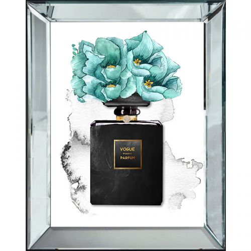 By Kohler Einzigartig und handgefertigt  Parfum Türkis Blumen 50x60x4,5cm (115123)