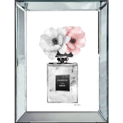 By Kohler Einzigartig und handgefertigt  Rahmen Parfum Grau/Rosa Blumen 40x4.5x50cm (113779)