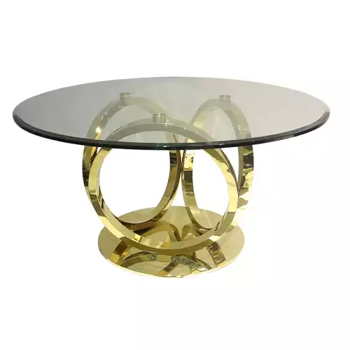 By Kohler Einzigartig und handgefertigt  Runder Tisch Harwich Gold 150x150x76 cm (200795)