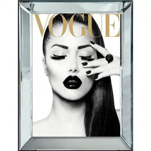 By Kohler Einzigartig und handgefertigt  Vogue Frau mit Hand auf Gesicht 60x80x4,5cm (114614)