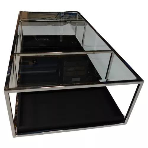 By Kohler Einzigartig und handgefertigt  Coffee Table Milano 160x80x40cm With Clear Glass (201614)