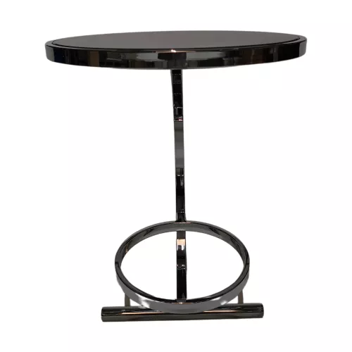 By Kohler Einzigartig und handgefertigt  Side Table Milano 50x50x57cm With Black Glass (201616)