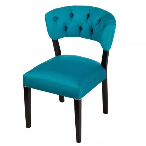 By Kohler Einzigartig und handgefertigt  ANGEBOT Ryn Chair Esszimmerstuhl – Bahama Petrol 16 – Schwarze Beine (111859)