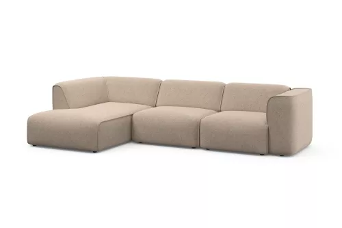 By Kohler Einzigartig und handgefertigt  Madea Ecksofa mit Liegefläche R 305x169x71cm - Poso 38 Elfenbein (201908)